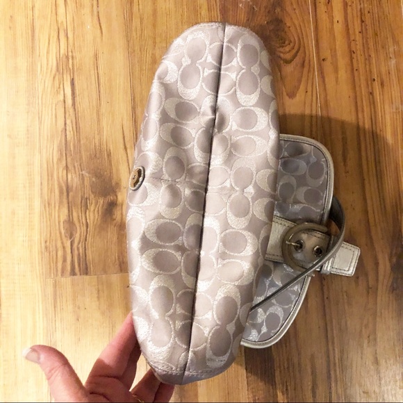 Coach Silver Metallic Lurex Optic C SoHo Purse - Picture 3 of 8